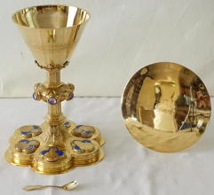 Solid silver gilt antique Belgian Gothic Chalice